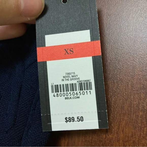 NWT CROWN & IVY Novel Navy In the Groove Dress with Orange Trim Size Extra Small - Picture 6 of 8